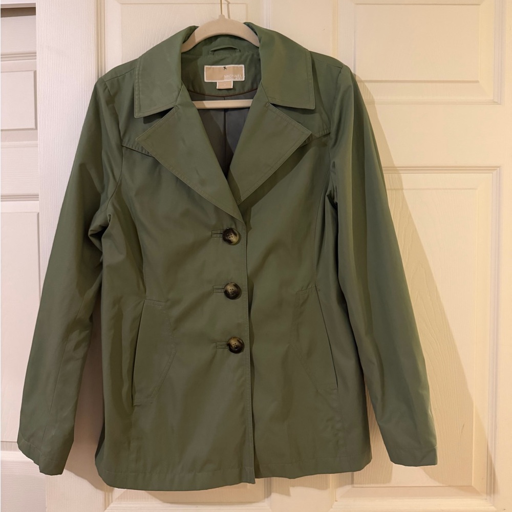 Michael Kors Women's Olive Green Lightweight Button Jacket
